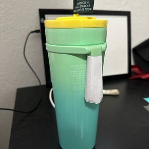 Starbucks Teal and Yellow Tumbler Lid